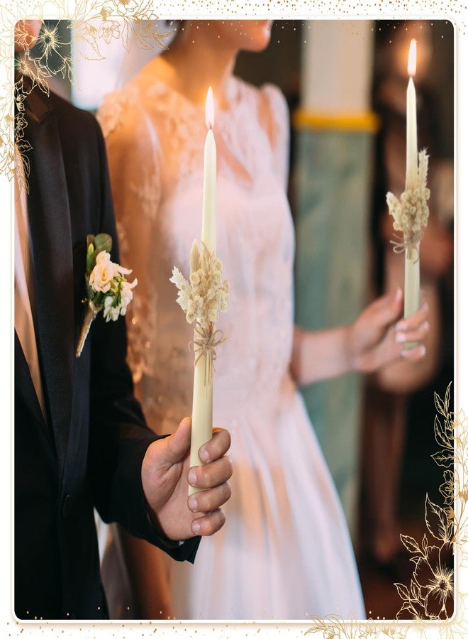 Conelist 3 Pcs Wedding Unity Candles for Wedding Ceremony Gift 6.3" Pillar and 9.8'' Taper Candles Set for Reception and Ceremony Events Decor(Rustic Style) - Image 3